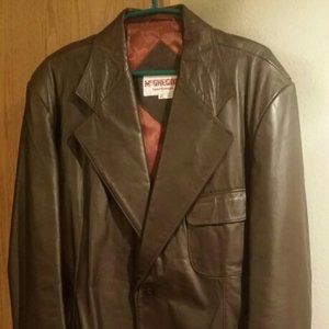 1970s style vintage genuine leather blazer